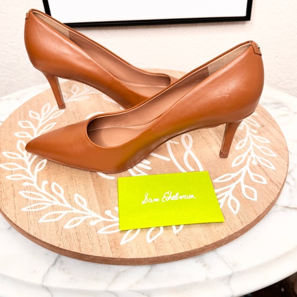 Sam Edelman Tan Heels Classic Pointed-Toe - Picture 9 of 12
